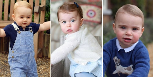 La similitud en las fotos del primer cumpleaños de Louis, Charlotte y George de Cambridge