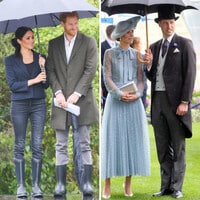 El príncipe William sigue el ejemplo de Meghan Markle bajo la lluvia