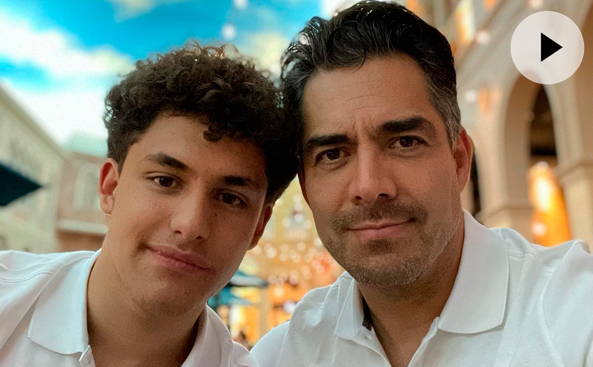 Omar Chaparro y su hijo Emiliano