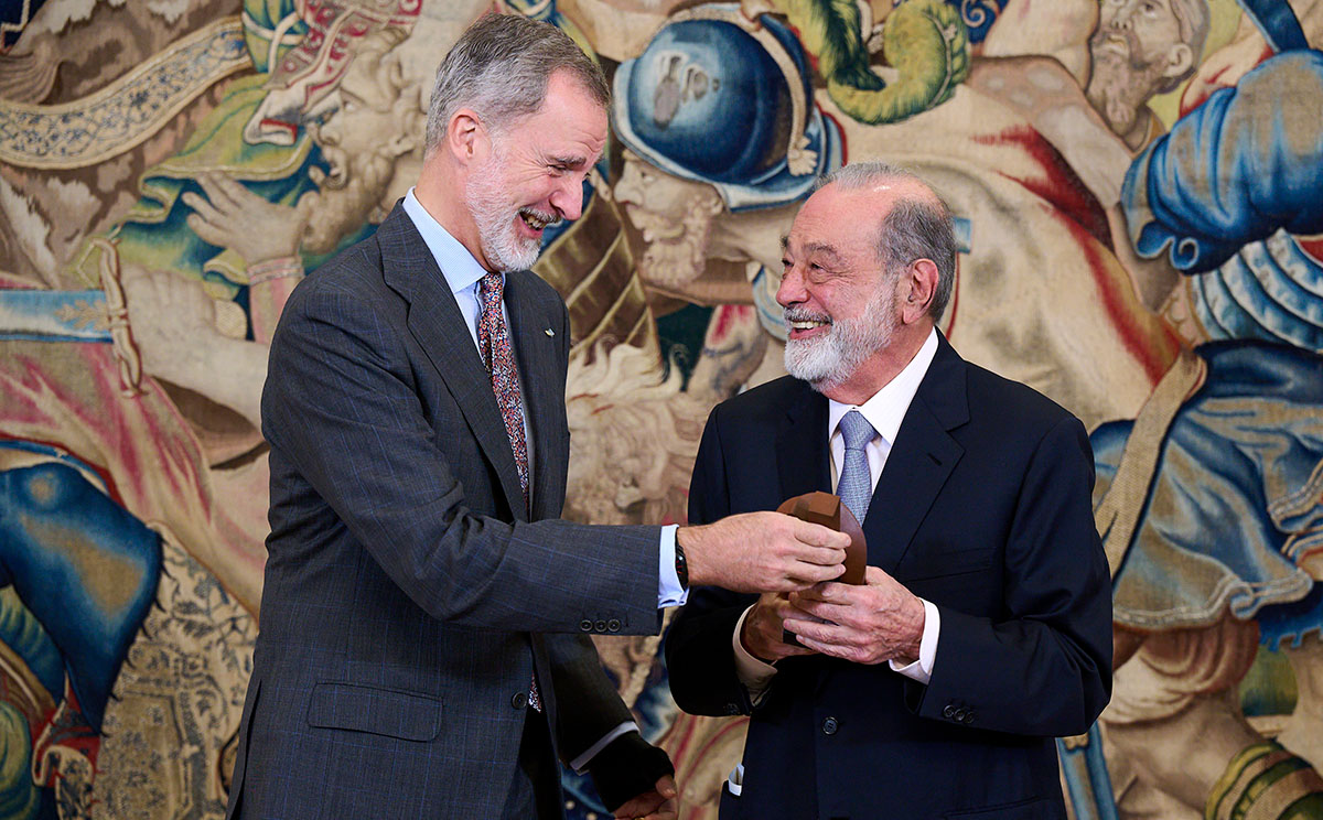 Carlos Slim y el Rey Felipe de España