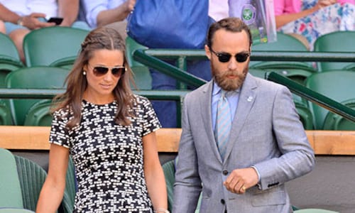 Pippa Middleton wows at Wimbledon in geometric print Carolina Herrera