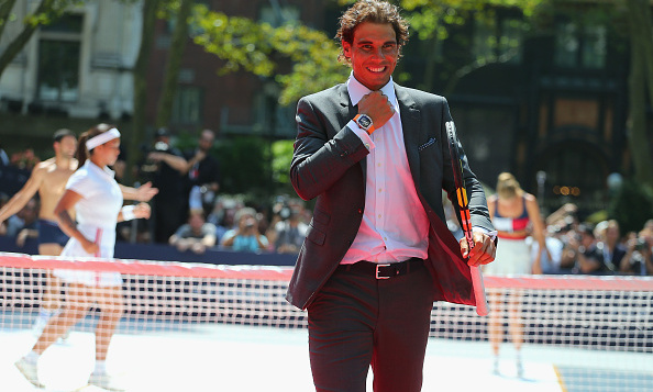 Rafael Nadal beats the heat and shows off abs in New York City