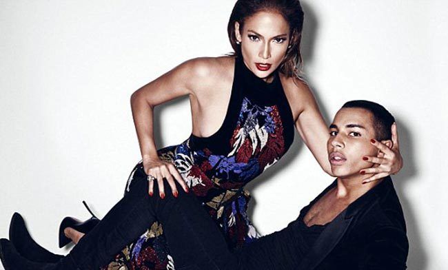 Jennifer Lopez models several sheer Balmain looks in Paper Magazine