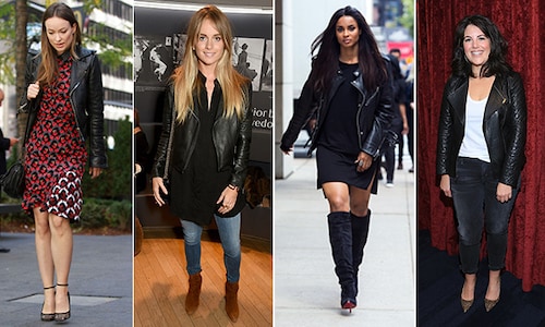 Celebrity style: How to wear a black leather jacket for fall