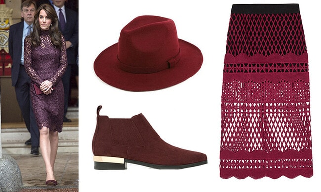 Get the look: Kate Middleton-inspired wine-colored pieces for your wardrobe