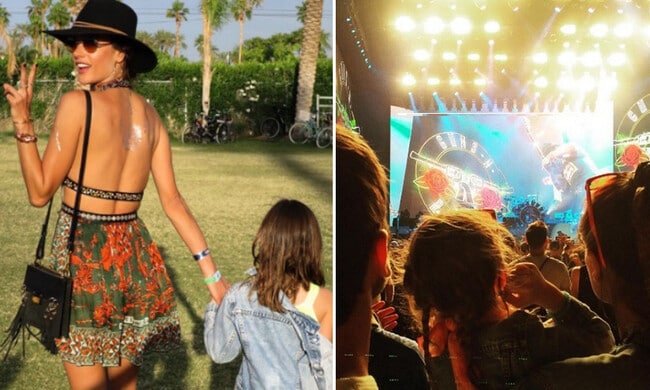 Model Alessandra Ambrosio takes her 7-year-old daughter Anja to Coachella