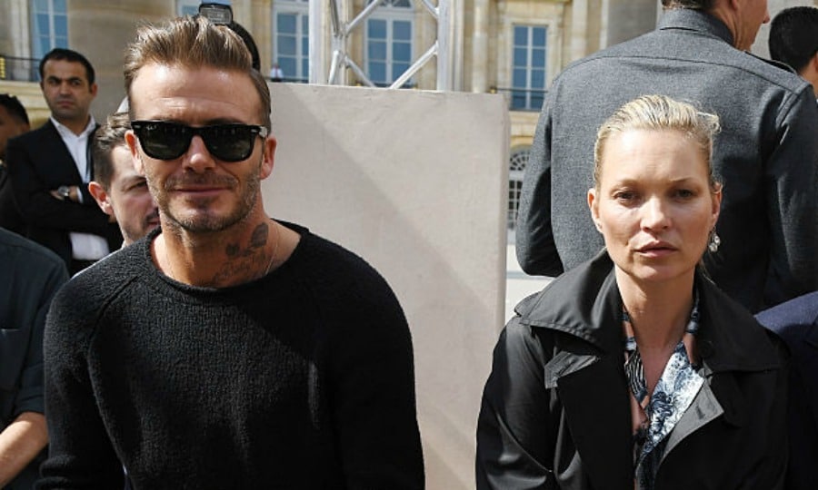 David Beckham and Kate Moss Sit Front-Row at Louis Vuitton