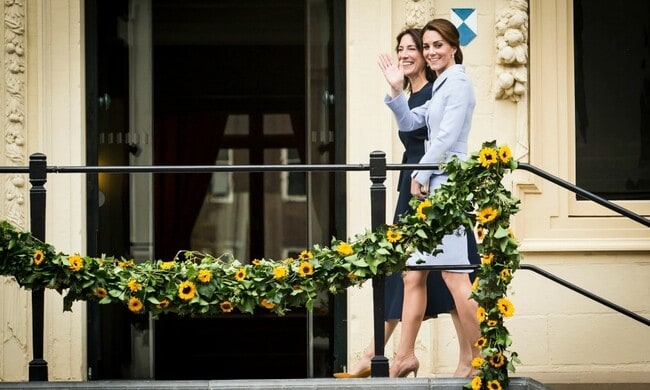 Kate Middleton makes a royal fashion statement in Catherine Walker for first solo visit abroad