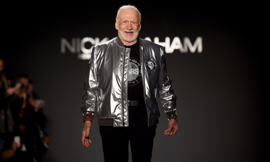 Buzz Aldrin becomes first astronaut to walk at New York Fashion Week