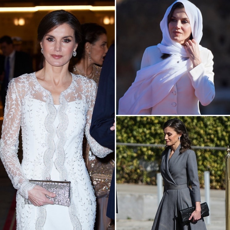 Queen Letizia is strikingly monochrome during visit to Morocco