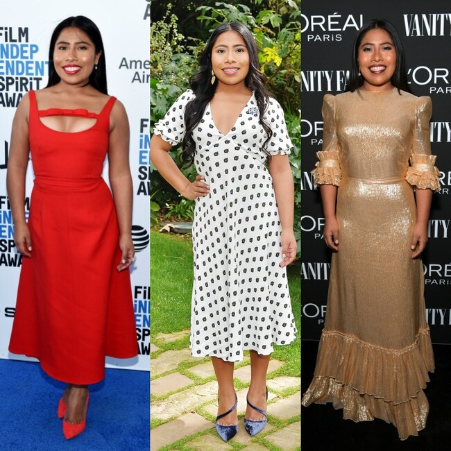 All of Yalitza Aparicio's Oscars week style: from gold glam to red hot!