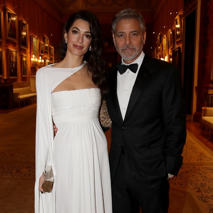 Amal Clooney goes Old Hollywood glam with vintage cape dress at Buckingham Palace