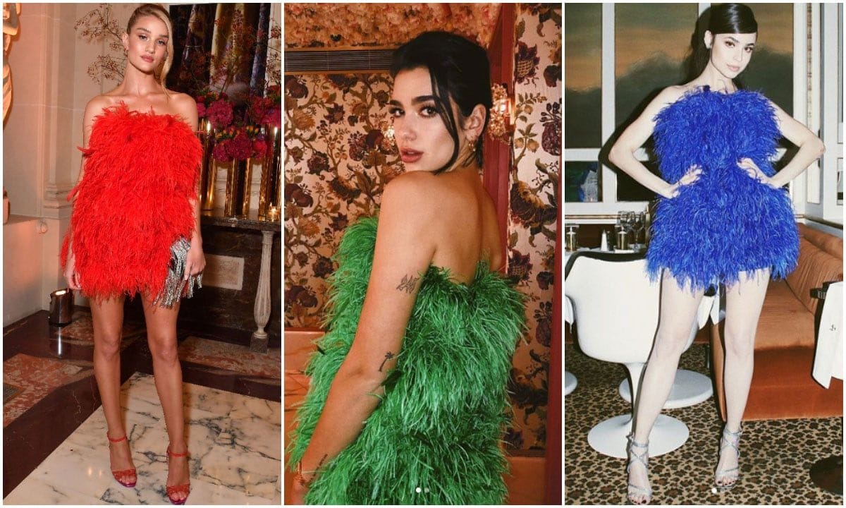 Three style icons wore a giant flamingo dress - who wore it best?