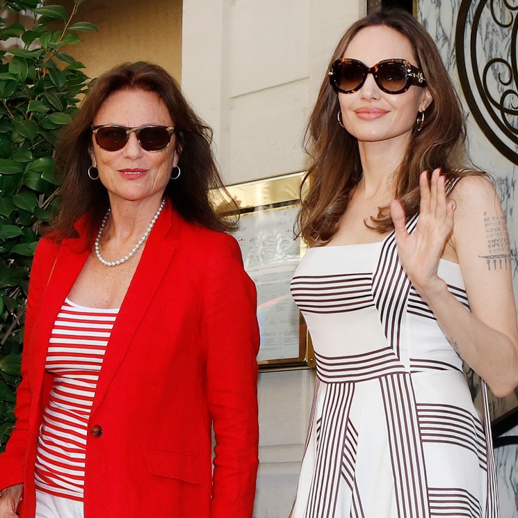 Angelina Jolie and her godmother take on Parisian elegance with a series of twinning looks