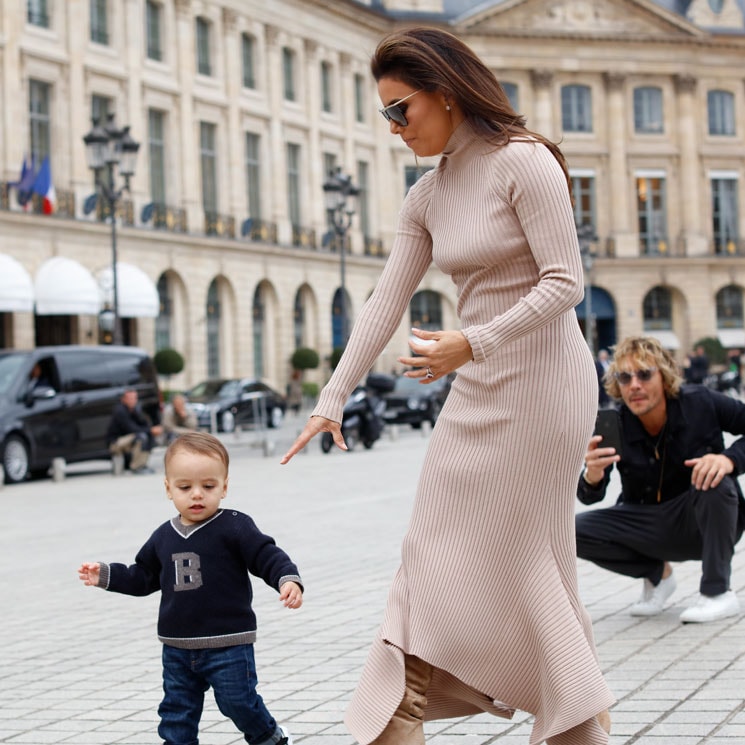 Baby’s first fashion week! Eva Longoria shows Santi around Paris