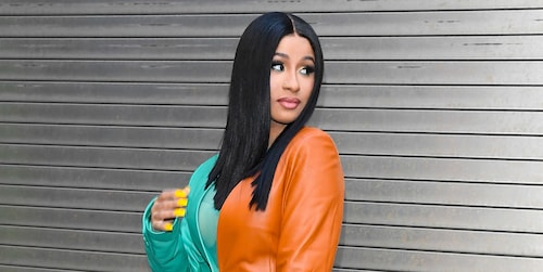 Cardi B stuns in a fab color-block suit ahead of her birthday