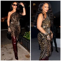 Rihanna knows how to combine animal prints for a wild look