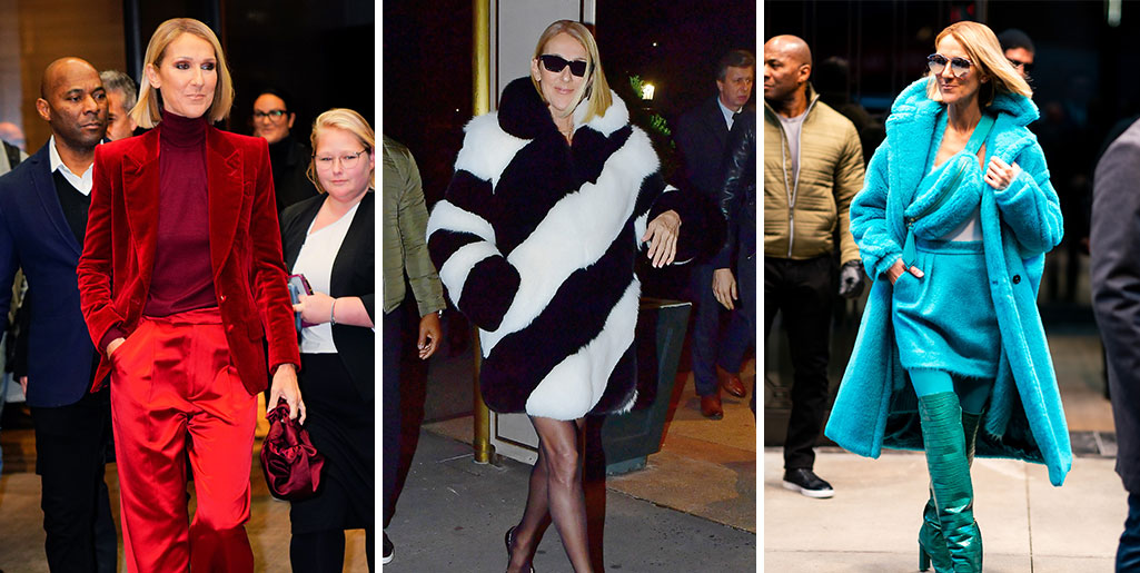 Celine Dion is killing the outerwear game with some of the biggest and most colorful coats