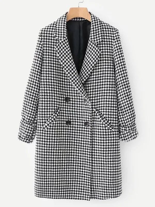 Cardi B S Houndstooth Chanel Coat Get, Chanel Black And White Winter Coat