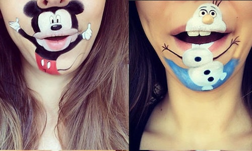 Make-up artist Laura Jenkinson turns her lips into amazing cartoon characters