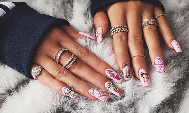 Kylie Jenner shows off fun Barbie-inspired nails