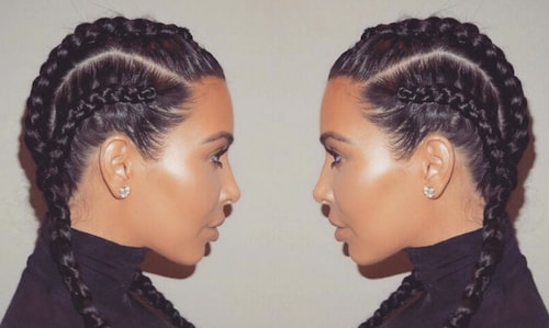 Kim Kardashian's braided hairstyle: 'It makes my face look skinny'