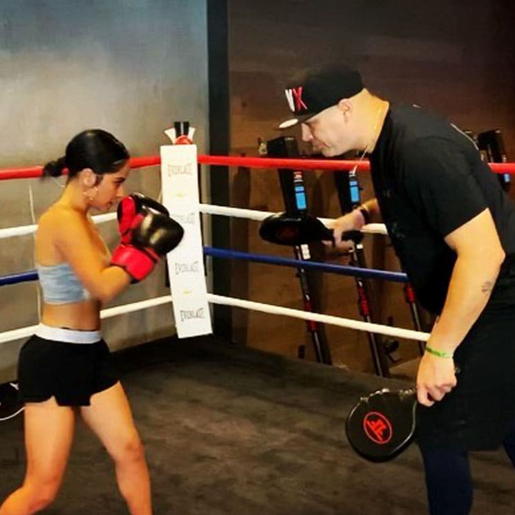 Becky G steps inside the boxing ring and shows off her go-to workout routine