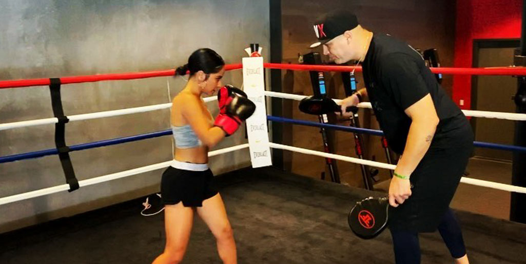 Becky G steps inside the boxing ring and shows off her go-to workout routine