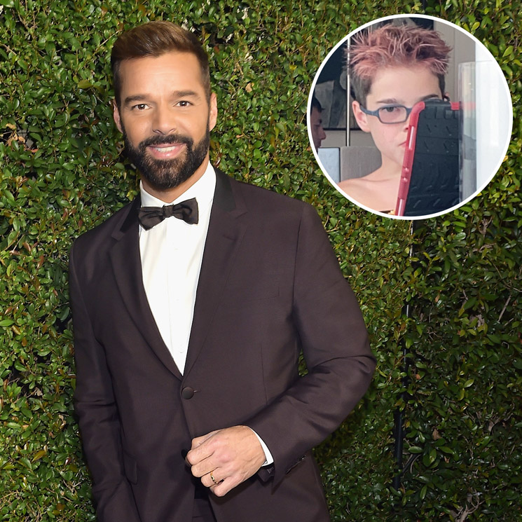 Ricky Martin's son Valentino shows off punky pink hair - and dad loves it!