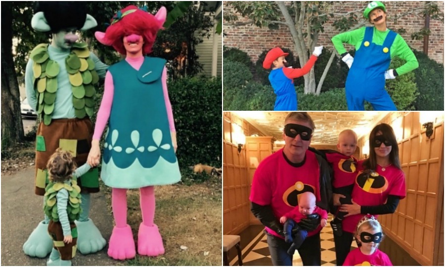 Hollywood parents are good sports as they dress up on Halloween with their kids