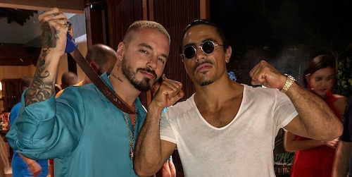 J Balvin receives cooking lesson from Salt Bae as a birthday gift!