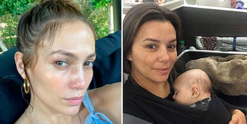 Celebrities share intimate makeup-free selfies - check out their looks!