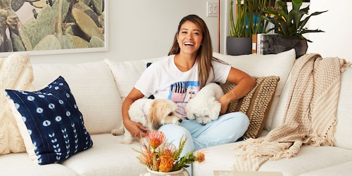 Gina Rodriguez redecorates her living room on a budget and we're obsessed!