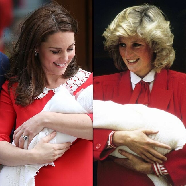 De rojo, como Diana de Gales: Kate Middleton ha presentado a su tercer hijo con un nuevo homenaje a ‘la princesa del pueblo’