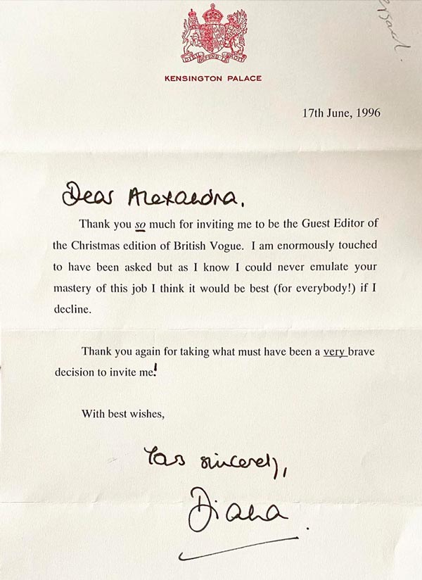 Carta Princesa Diana