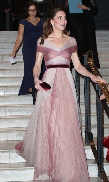 Kate Middleton Wore a Gorgeous Rose-Colored Gucci Gown to the 100