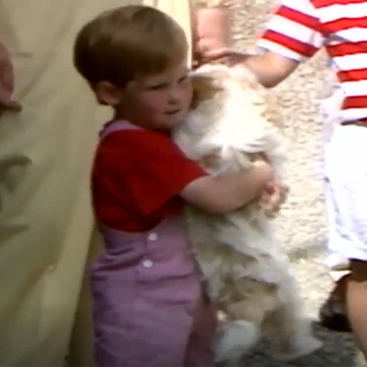 Prince Harry playing with a puppy as a toddler is just the cutest - watch video