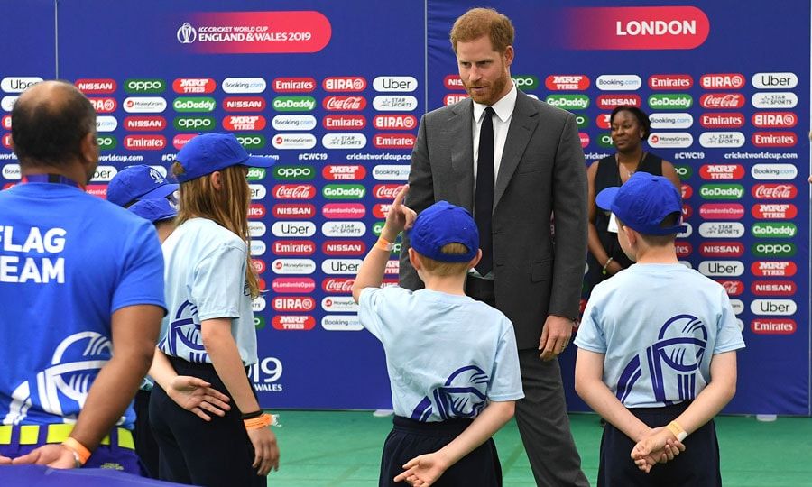 Prince Harry attends the ICC Cricket World Cup