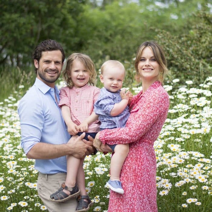 Prince Carl Philip and Princess Sofia's new family portrait looks out of a storybook