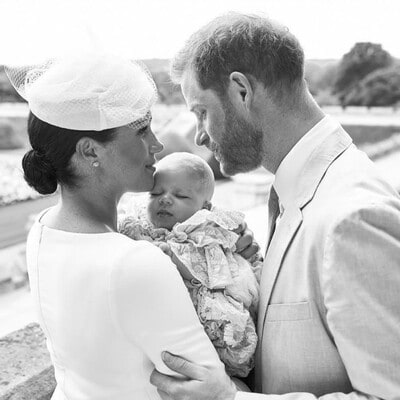Meghan Markle and Prince Harry at Archie Harrison christening
