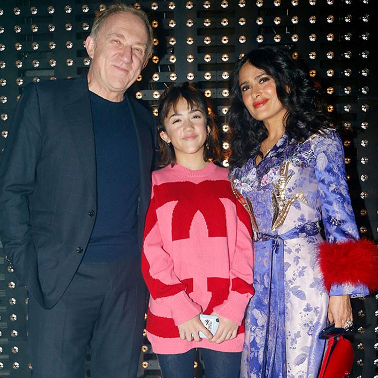 Salma Hayek, acompañada por primera vez de Valentina en el desfile de Gucci