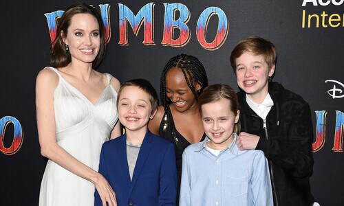 ¡Los más sonrientes! Angelina Jolie acudió al estreno de 'Dumbo' acompañada de sus hijos menores