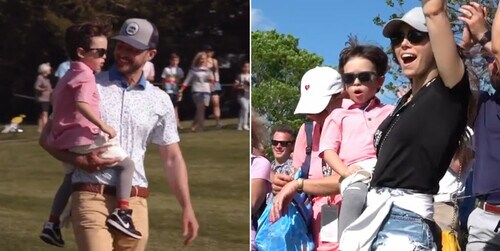 El hijo de Justin Timberlake, Silas, hace una rara aparición en el PGA golf tour