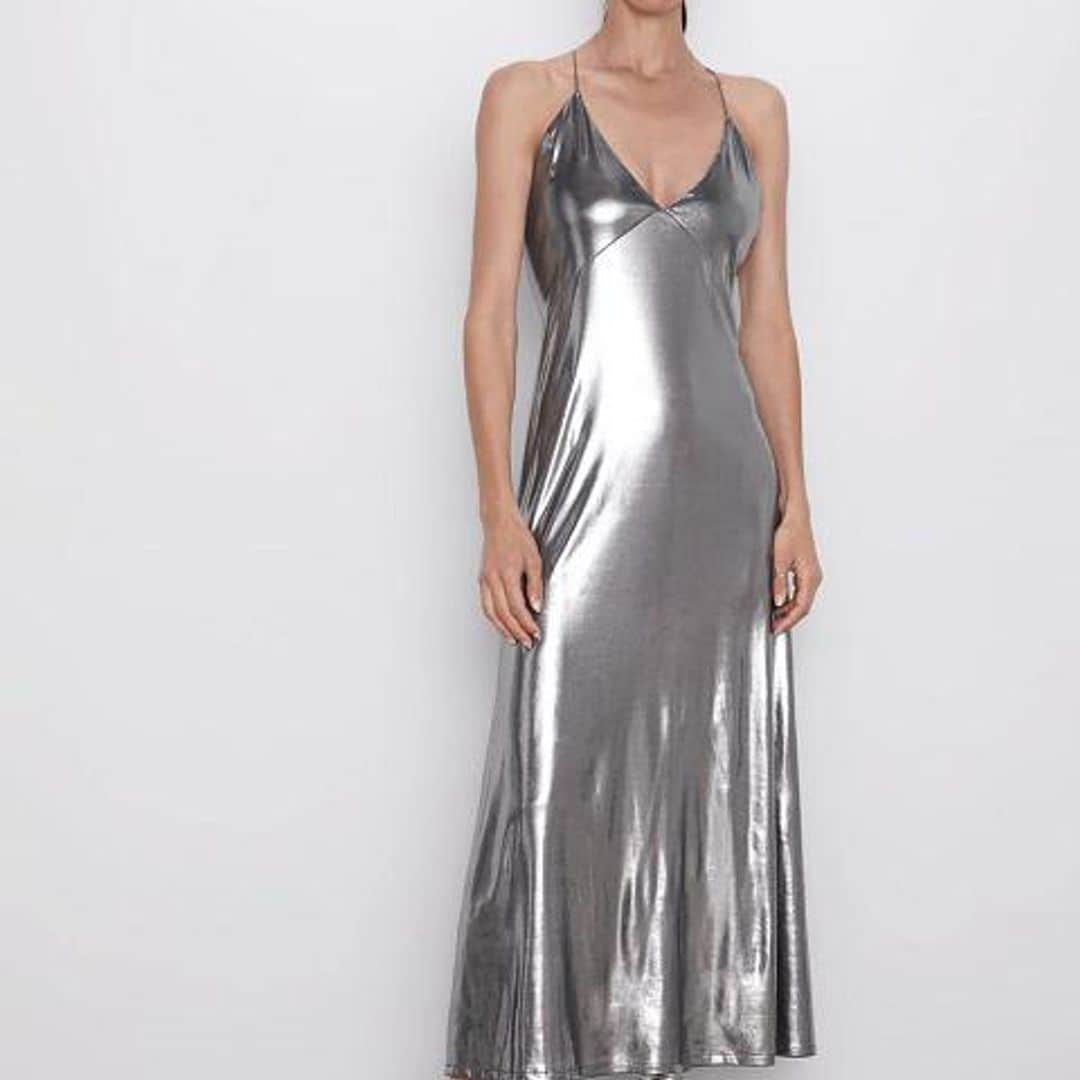 Vestido metalizado Zara tirantes moda fall winter 2019