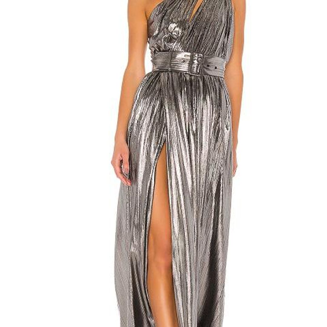 vestido metalizado Andrea Gown Retrofete tendencia fall winter 2019