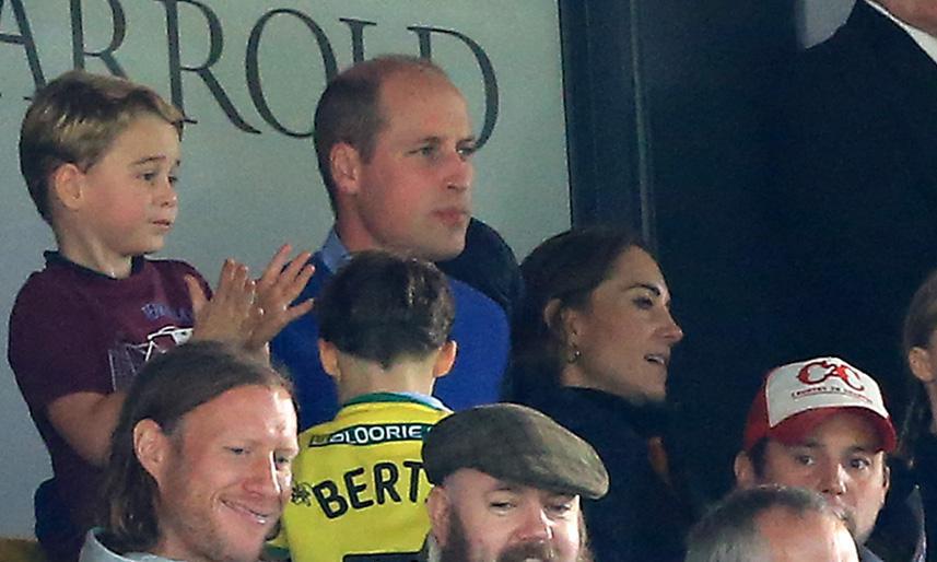 Prince George at Aston Villa soccer match