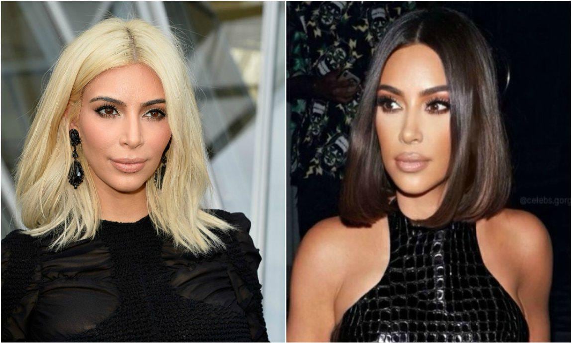 Kim Kardashian cabellera rubia o morena