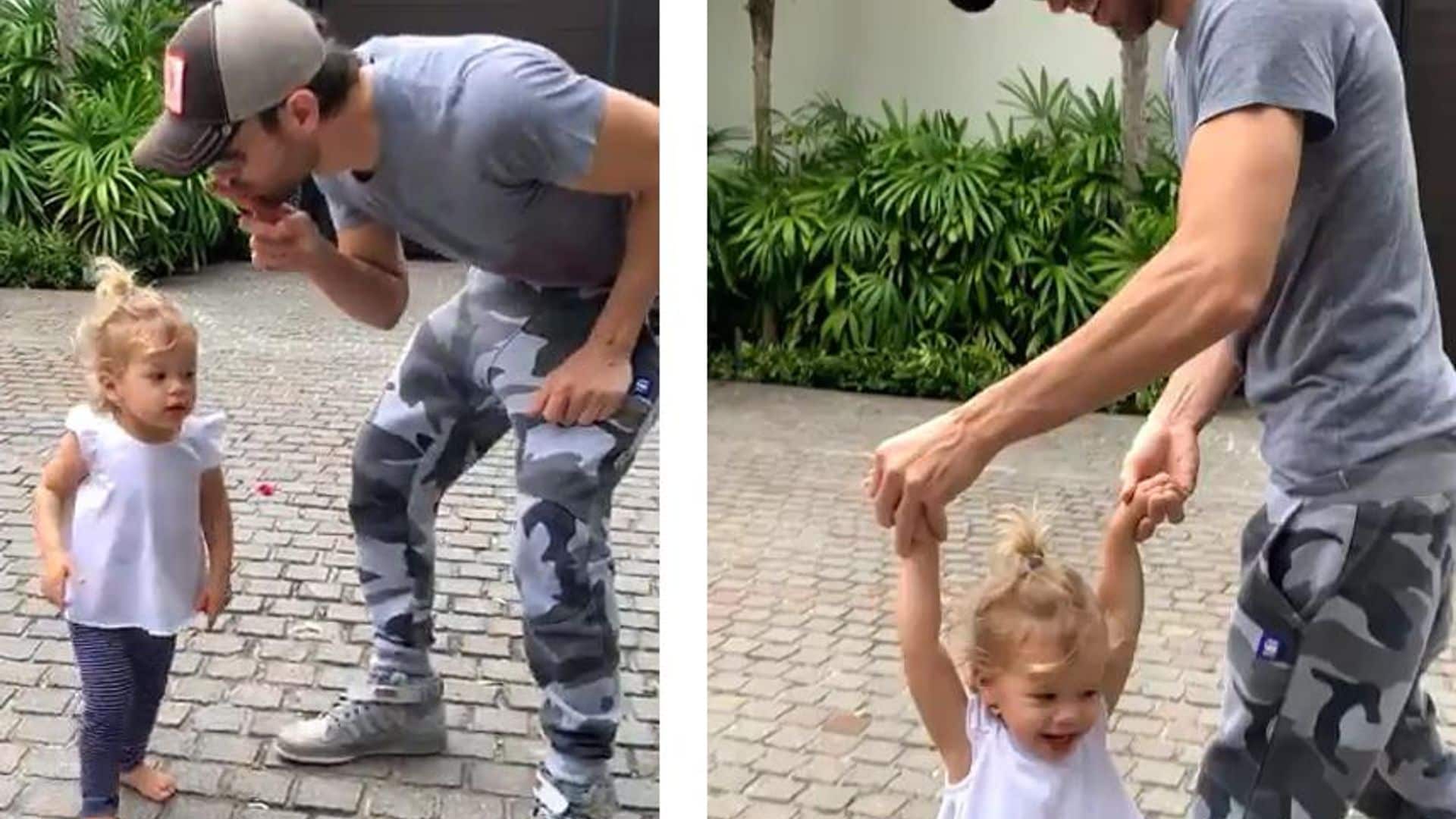 Enrique Iglesias sings and dances with daughter Lucy