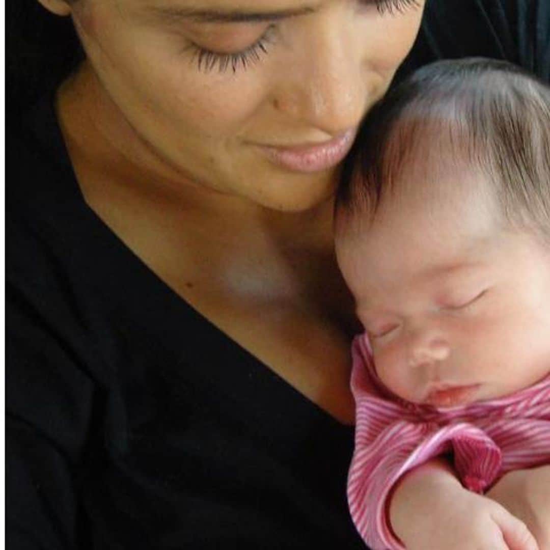 Salma Hayek with Valentina as baby