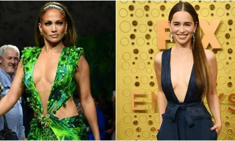 Emilia Clarke Jennifer Lopez emmys dress